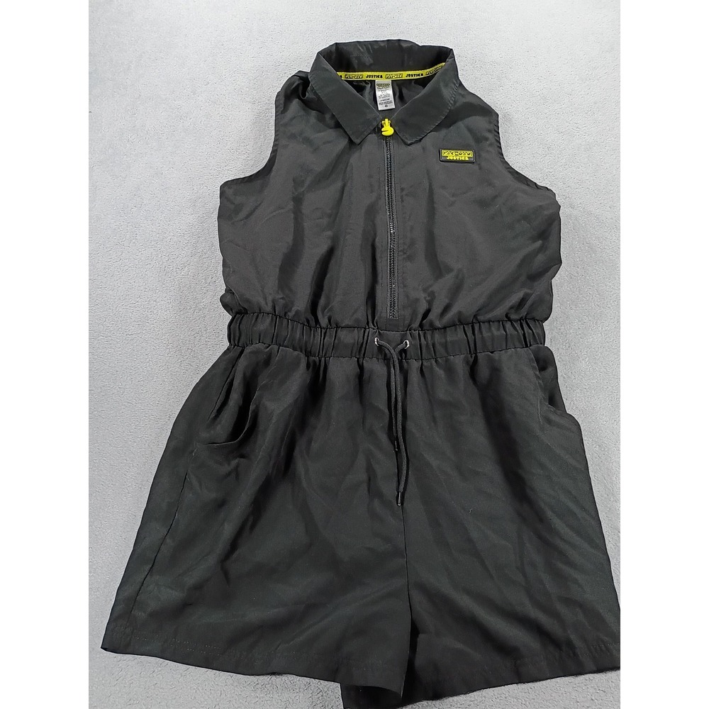Justice Girls Pac-Man Zip Romper Black XL Plus 16P/18P Neon Accents
